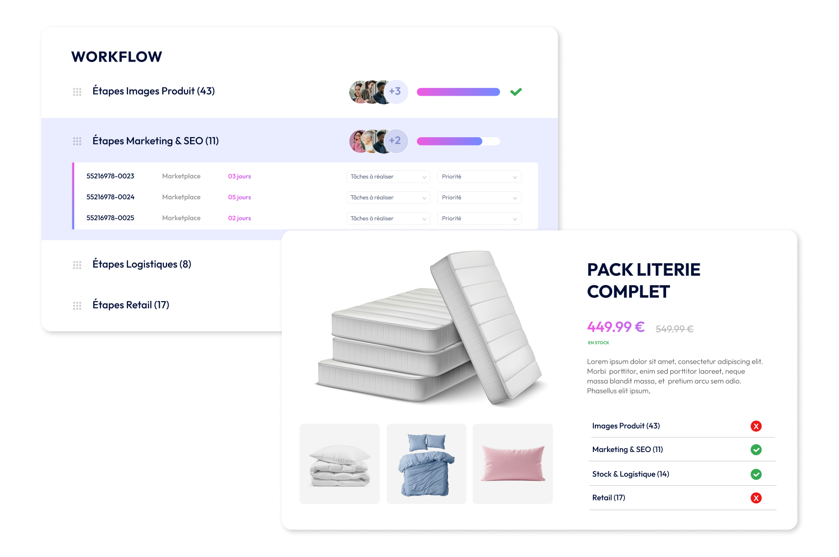 Workflow automatisé pour validé de la conformité des données et fiches produits